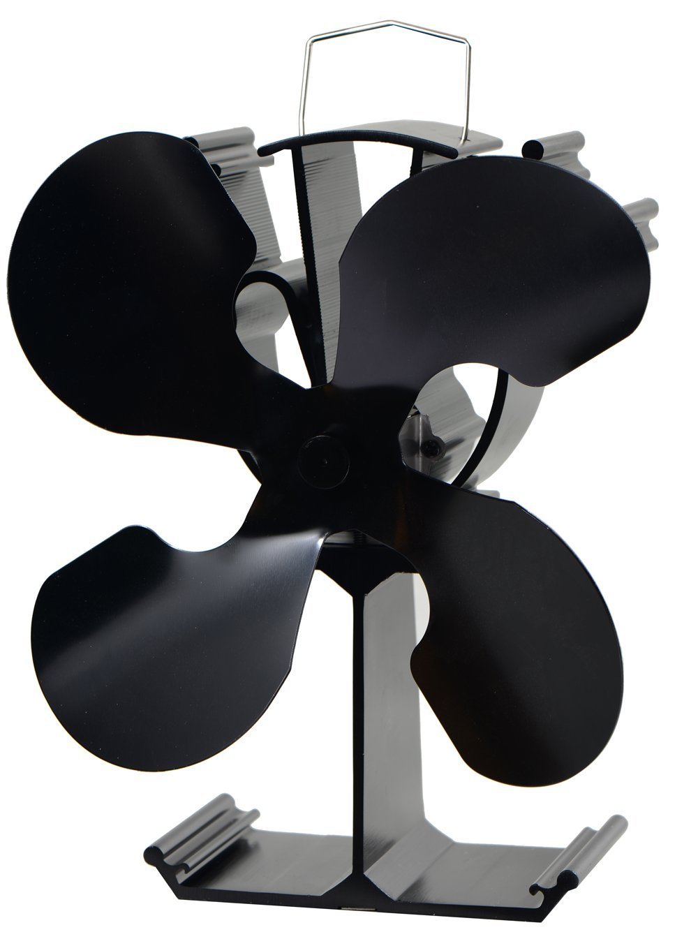 4-Blade Heat Powered Stove Fan for Wood / Log Burner/Fireplace - Eco Friendly(Black)