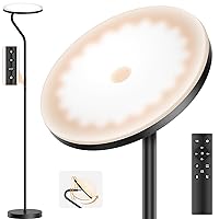 Floor Lamp, 36W Upgraded Rotatable Floor Lamps for Living Room, Super Bright Standing Lamp with Remote Control, Stepless Adjustable Colors & Brightness Floor Lamp for Bedroom and Office