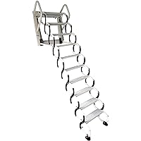 Wall Hanging Folding Ladder Carbon Steel Attic Ladder Step Ladder Non-Slip Steps Load 660 Lb Pull Down Telescopic Ladder*/1