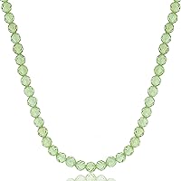 DECADENCE Sterling Silver Rhodium 3mm Rondelle Peridot Beaded 20