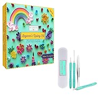 MY CREATIVE CAMP Beginner's Quilling Kit + 4 Pack Paper Quilling Tools Set Bundle
