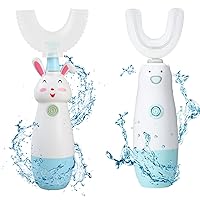 Kids Electric Toothbrush，6 Cleaning Models Toddler Toothbrush Waterproof Battery Powered 360 Automatic Sonic u Shaped Toothbrushes for 2-7 Years Old for Boys Girls