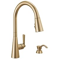 Delta Faucet Boyd Kitchen Faucet with Soap Dispenser, Kitchen Faucets with Pull Down Sprayer Gold, Kitchen Sink Faucet with Magnetic Docking Spray Head, Champagne Bronze 19893Z-CZSD-DST
