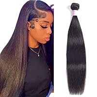 22 Inch Straight Hair one Bundles 10A Brazilian Virgin Straight Hair 1 Bundles Human Hair (100g) 100% Unprocessed Straight Hair Bundles Human Hair Natural Black Color