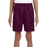 A4 Youth Six Inch Inseam Mesh Short NB5301 Maroon L