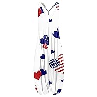 Fourth of July Outfit Women's Casual Independence Day Printed Loose Plus Size Casual Sleeveless Backless Jumpsuit