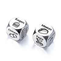 2 Pcs Anniversary Date Night Gifts Food Decision Dice Decider Valentines Day Gifts for Him Her Christmas Birthday Gifts for Husband Wife Boyfriend Girlfriend Funny Gifts for Women Men Date Night Ideas