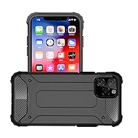 iPhone 11 Case, Heavy duty Hybrid Armor Case Dual Layer Shockproof TPU Rubber and Polycarbonate case (BLACK)