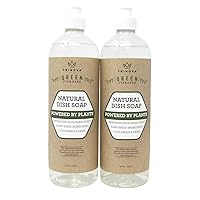 TriNova Natural Dish Soap Organic Formula - for Cleaning Dishes & Washing All Kitchen Items. Powerful & Eco Friendly Cleaner (2 Pack of 24 oz Bottles)