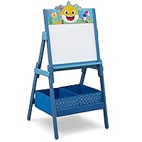 Baby Shark Kids Wooden Activity Easel with Storage by Delta Children - Greenguard Gold Certified