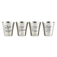 Santa Barbara Design Studio SIPS Drinkware Stainless Steel Shot Cups, 4-Count, 2-Ounces, Personality