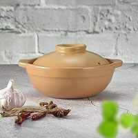 Ceramic Casserole Earthen Pot Casserole Dish Stew Pot Ceramic Casserole Dishes with Lid Cooking Pot - High Temperature Firing Uniform Heating Easy to Clean-Capacity 0.8L