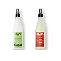 SAUCE BEAUTY Hot Sauce Thermal Protectant Spray & Tzatziki Leave In Conditioner - Detangler Spray & Heat Protectant Spray - Leave-In Conditioner and Flat Iron Spray for All Hair Types