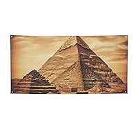 Vintage Great Egyptian Pyramid print Party Banner Happy Birthday Banner Christmas Banner Birthday Bunting Party Decorations Backdrop for Christmas Wedding Home Decor Birthday Party Supplies