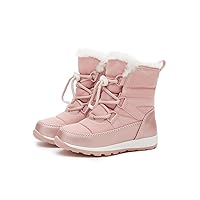 Weestep Grils Boys Winter Cold Weather Water Resistance Snow Boot(Toddler/Little Kid)(7 toddler, Elastic Pink)