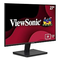 ViewSonic VA2715-2K-MHD 27 Inch 1440p LED Monitor with Adaptive Sync, Ultra-Thin Bezels, HDMI and DisplayPort Inputs for Home and Office, Black