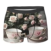 gothic Rose Print Men's Underwear Briefs,Men's Boxer Briefs, Soft and Breathable Cotton Underwear,1-Pack