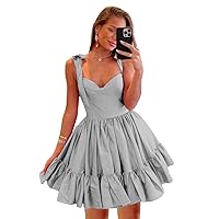 Satin Homecoming Dresses for Teens A-Line Ruffles Mini Tight Short Prom Evening Cocktail Dress