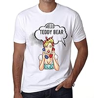 Men's Graphic T-Shirt Hello Teddy Bear Eco-Friendly Limited Edition Short Sleeve Tee-Shirt Vintage Birthday Gift