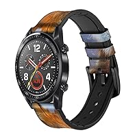 CA0050 Fox Leather Smart Watch Band Strap for Wristwatch Smartwatch Smart Watch Size (24mm)
