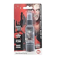 Red Blood Spray - 2 Fl Oz - Realistic Gory Blood Effects, True Vampire Color, Easy Wash, Zombie Special FX Fake Blood for Halloween