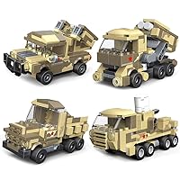 Military Vehicles Building Brick Sets, Pull Back Car Building Set, 3D Assembly Truck for Boys Building Block Car Toys for Kids Age 6 7 8 9 10, 532 Pieces