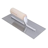 115110 Professional Flooring Adhesive Trowel-1/16” x 1/16” x 1/16” Square-Notch, Silver/Light Wood