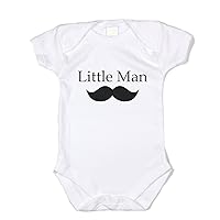 Baffle | Compatible with Onesies Brand Baby Bodysuit | Funny Infant Apparel | Little Mustache Man | White Short Sleeve Romper