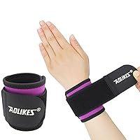 Sports Wrist Brace for Men Women, Elastic Adjustable Wrist Compression Wraps Straps Support for Fitness, Tendonitis, Carpal Tunnel Arthritis, 2 Pack (BlackPurple)