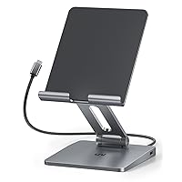 uni USB-C Docking Station, 6-in-1 Aluminium Tablet Foldable Stand, HDMI 4K 60Hz, 100W PD Charging, 5 Gbps USB-C & USB-A Data Port, Micro SD & SD Slot, for iPad Pro M2/Air M1, Samsung Tab S8, and More