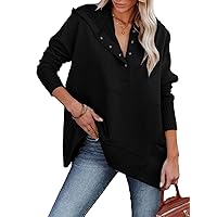 Zwurew Hoodies for Women Oversized Sweatshirt Pullover Long Sleeve Tops Henley Shirt with Pocket