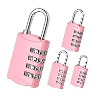 DELSWIN Small Combination Lock for Locker, 4-Digit Mini Combo Lock for Backpack and Luggage, Combination Padlock for School Gym Locker (Pack of 4)