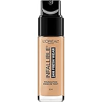 L'Oreal Paris Makeup Infallible Up to 24 Hour Fresh Wear Lightweight Foundation, Natural Buff, 1 Fl Oz.