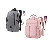 Mancro Laptop Backpack for Travel, 15.6 Inch Travel Laptop Backpack with USB Charging Port