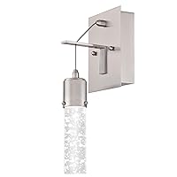Westinghouse Lighting 6372000 Cava One-Light, 9-Watt LED Indoor Wall Sconce Light Fixture, Brushed Nickel Finish with Bubble Glass