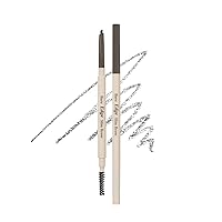 ETUDE Bare Edge Brow Pencil 03 Grey Brown | A hexagon-shaped slim brush that delicately coats every strand of eyelashes | Brow Mascara | Zero Clump & No Bushy Brows