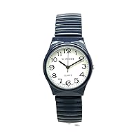 Ladies 30mm Classic Round Stretch Elastic Band Analog Quartz Fashion Watch Easy to Read Numbers