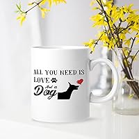 Ceramic Coffee Mug Cup Pet Dog Owner Gifts for Home Decor Durable Pet Dog Silhouette for Coffee Tea Hot Chocolate Milk White 11 Ounce Funny Fathers Day Mugs Gift