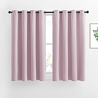 NICETOWN Blackout Curtains for Girls Room - Thermal Insulated Solid Grommet Room Darkening Curtains/Panels/Drapes for Bedroom (Lavender Pink=Baby Pink, 1 Pair, 52 by 45-Inch)