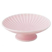 初山窯 Hatsuyama YH-132-04 Medium Dish, Pink, 6.0 inches (15 mm) x 2.2 inches (5.5 mm) Hcm, Hazumi, Sakura, High Base Dessert Plate