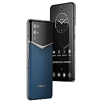 iVERTU Calfskin 5G Phone, Unlocked Smartphone, Secure Encrypted, 64MP Camera, 12+512G, 120Hz FHD+(1080 * 2400) OLED Display, Dual SIM, Fast Charge (Dark Blue)