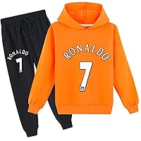 Football Star Hoodie Boy Graphic Hoodie and Sweatpants Suit Hooded Pullover Tops for Kid Boy