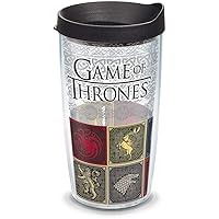 Tervis Game of Thrones House Sigils Made in USA Double Walled Insulated Tumbler Travel Cup Keeps Drinks Cold & Hot, 16oz, Classic