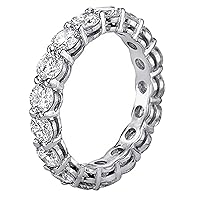 Platinum Shared Prong Diamond Eternity Anniversary Wedding Band (3.00-4.00 CT TDW)