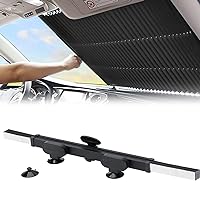 Retractable Windshield Sun Shade for Car, Large Sun Visor Protector Blocks 99% UV Rays to Keep Your Vehicle Cool, Auto Sunshade Fits Front Window of Various Models with Suction Cups 2021 New