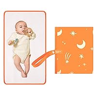 Portable Changing Pad - Waterproof Compact Diaper Changing Mat - Foldable Lightweight Travel Changing Station, Newborn Shower Gifts(Meteor and Moon)
