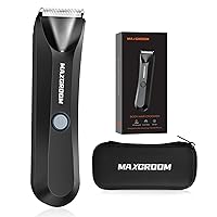 Body Hair Trimmer for Men, MAXGROOM Waterproof Pubic Hair Trimmer, Replaceable Ceramic Blade Heads Ball Trimmer/Shaver, Personal Groomer for Men(Black)