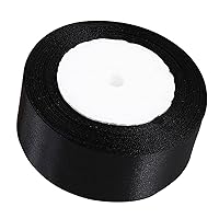 1 Roll Solid Color Satin Fabric Ribbon, 1.57 Inch 25 Yards Black Single Face Satin Ribbons for DIY Crafts Bow Gift Wrapping Sewing Projects Party Wedding Birthday Decoration