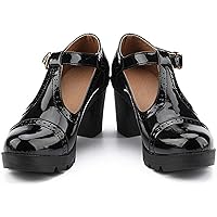 Women's Classic Round Toe Oxfords Shoes Platform Chunky Heel Walking Shoe Comfort Breathable Party Dress Pumps Oxfords