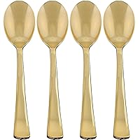 Dynasty Collection, Gold Plastic Spoons- Pack Of 20 - Stunning Design, Perfect for Weddings, Birthdays, Themed Events, Special Occasions, & More